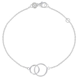 Les Poulettes Jewels - Sterling Silver Bracelet Two Circles - Small Model