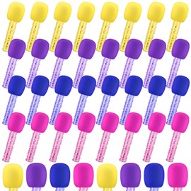 Youdaju 40 Sets Microphone Candy Tubes Plastic Toy Microphone Colorful Fake Prop Microphone Rock Star Toy Microphone Candy Tube Karoke Theme Party for Disco Singer Stage Prop Birthday Party Favors