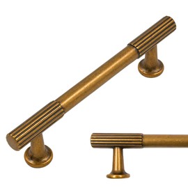 Amerdeco 10 Pack Antique Brass Cabinet Pulls 3.75 Inch(96MM) Hole Centers Kitchen Cabinet Handles Hardware Kitchen Handles for Cabinets Cupboard Handles Drawer Pulls ZH0071
