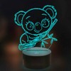 Optical Illusion 3D Koala Night Light 16 Colors Changing USB