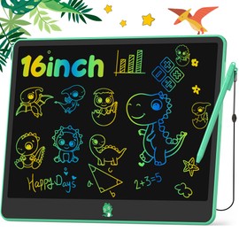 Hockvill LCD Writing Tablet for Kids, Toys for Girls Boys Drawing Pad for 3 4 5 6 7 Year Old Kid, Toddler Doodle Board Christmas Birthday for Children (16 INCH, Green)