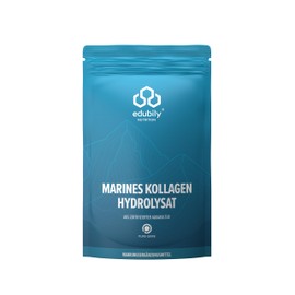 edubily nutrition® Marine Kollagen Pulver (Hydrolysat) - Geschmackneutral - Keinerlei Zusatzstoffe - Hervorragend löslich - Typ 1 Kollagen - Aus dem Fisch Tilapia - Zertifizierte Aquakultur - 400 g