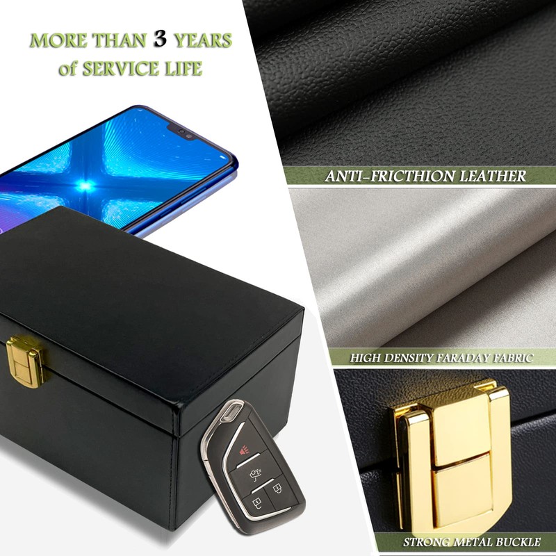 Todoxi Faraday Box & 2 Pack Faraday Pouch for Car