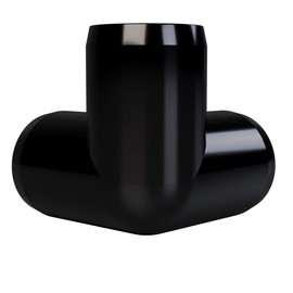 FORMUFIT F1123WE-BK-4 1-1/2" Furniture Grade 3-Way Elbow in Black, 1.9" ID, PVC (Pack of 4)