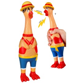 Swooflia Giant Rubber Chicken That Squeak - Screaming Chicken Squeaky Toy, Plastic Squawking Prank for Adults Men Women, 12" Large Anime Gag Gifts Party Supplies (1-Pack) (Not Suitable for Dog)