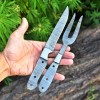 Steak Knife Custom Damascus Steel Steak knife & fork blank