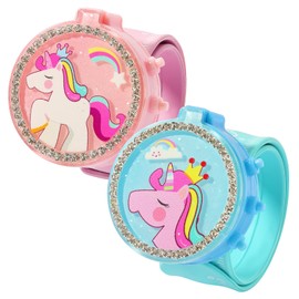 PinkSheep Kids Watches for Girls, 2PCS Unicorn Digital Sport Watches Ages 3-6, Outdoor Cartoon Silicone Slap Bands, Gift for Birthdays & Special Occasions