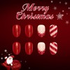 Christmas Press on Nails Red Glitter Medium Almond Fake Nails