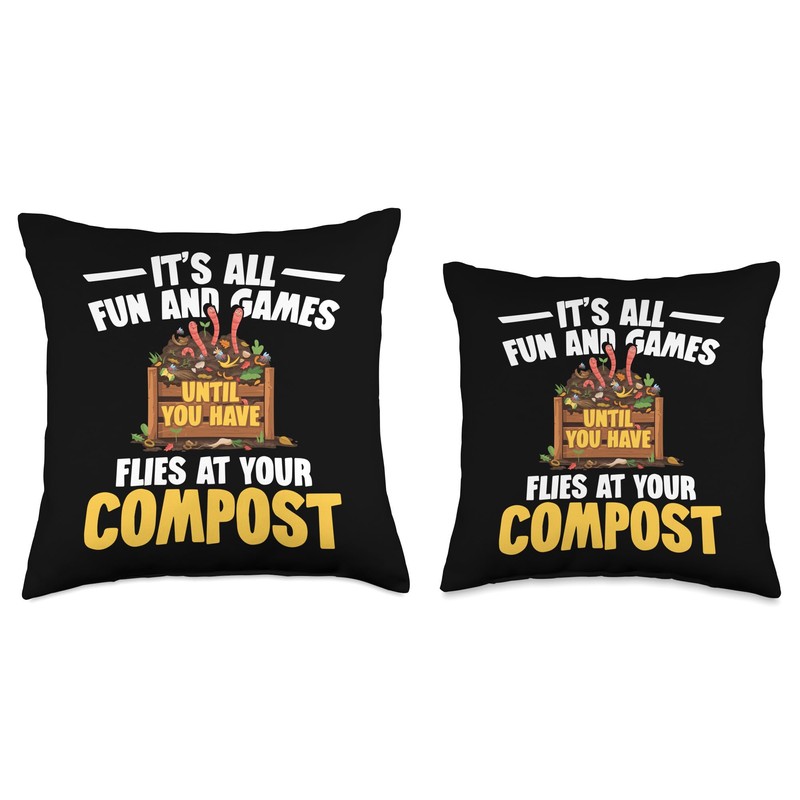 Worm Composting Bin Composter Vermicomposting Worm Farming Throw Pillow