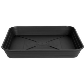 Feyvdzv 6 Inch 4 Pack Square Plant Saucer Tray, Heavy Duty Plastic Plant Saucers for Indoors Outdoor, Flower Planter Drip Trays for Pots, 6 8 10 12 14 16 18 20 inch, Growing Trays (6"-Black)