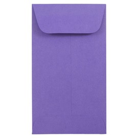 JAM Paper® #5.5 Coin Envelope (3 1/8 x 5 1/2 inches) - Bright Hue Violet Purple - 100 Envelopes per Pack