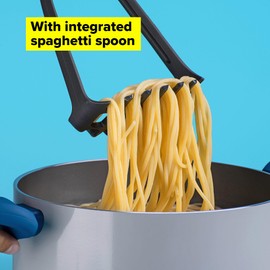 Tasty Everyday Potato Masher and Spaghetti Spoon, 2in1 Utensil, Multifunctional Masher Tool and Serving Spaghetti Spoon, Cooking Utensil with Soft-Touch Handle, Size: 29x11x8cm, Colour: Black & Grey