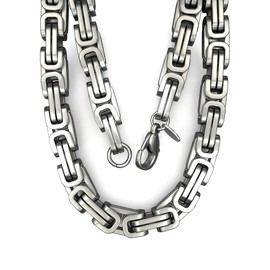 Fly Style Byzantine Byzantine Chain Stainless Steel Men's Necklace Polished Silver, Stainless Steel