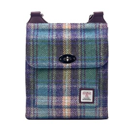 maccessori Harris Tweed Satchel Bag (Green/Purple Plaid)