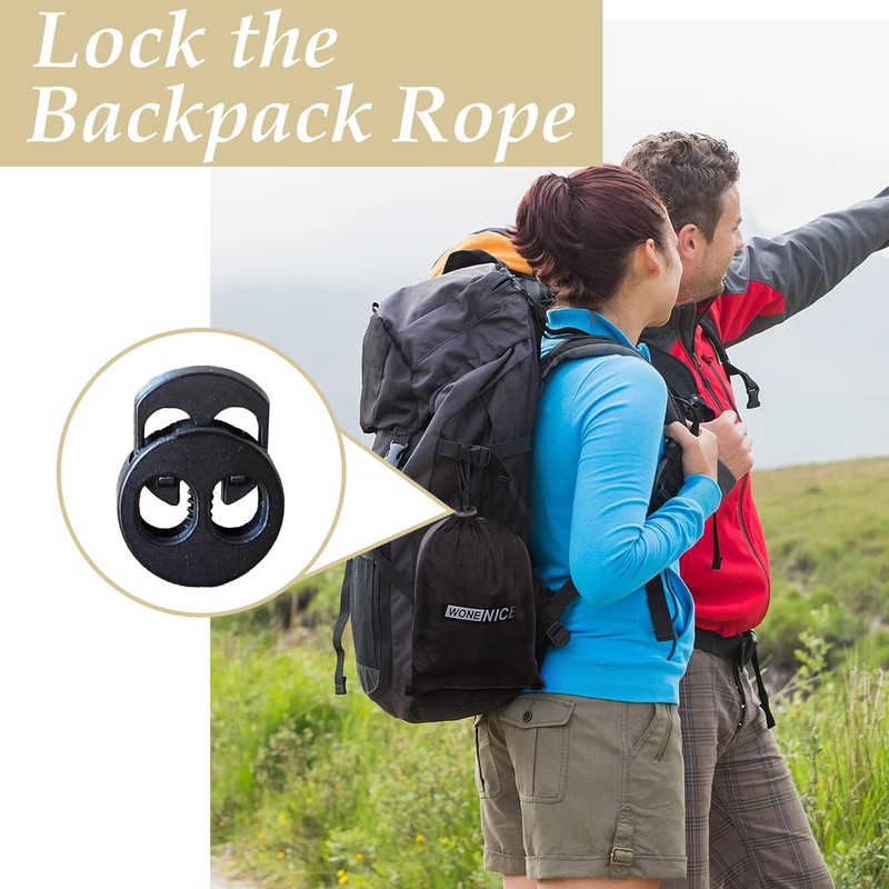 LIANGQI Pack of 30 Spring Cord Locks with 2-Hole Practical