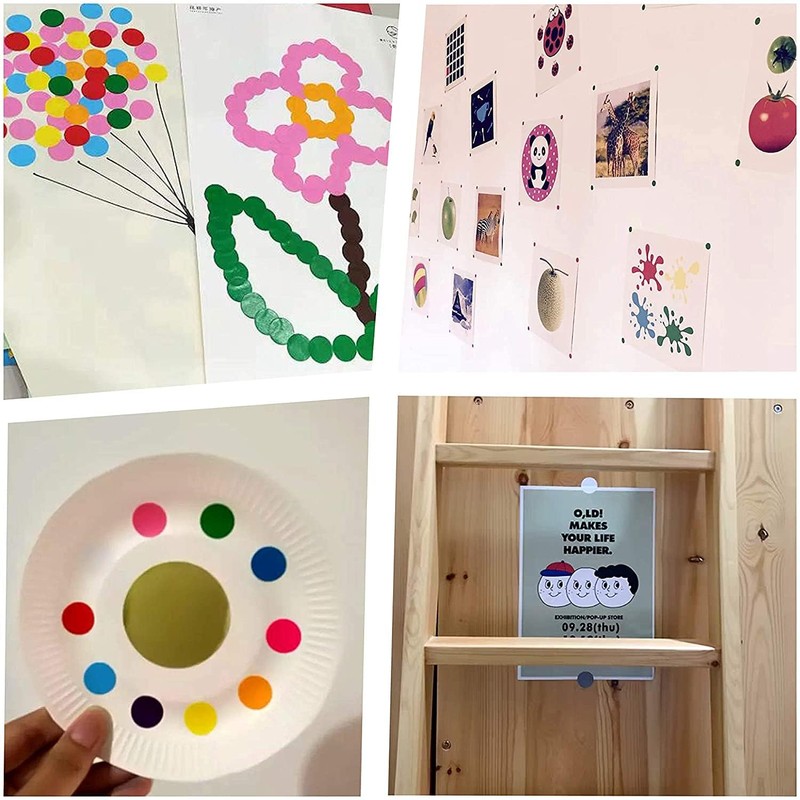 Dot Stickers,16 Sheet 8mm Round Coloured Dots Sticky Dots 3900