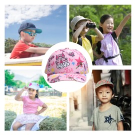 Hammist Baseball Cap, Children's Hat, Floral Design, Cute, Baseball Cap, Adjustable, Breathable, Lightweight, pink-castle