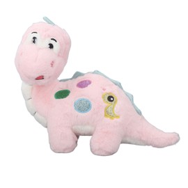 Dinosaur Stuffed Animal Soft PP Cotton Vivid Colors Interesting Eyes Cute Expression Plush Dinosaur for Kids Girl Boy Pink
