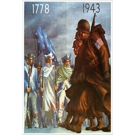 1778 to 1943 Vintage World War II Two WW2 WWII USA Military Propaganda Poster