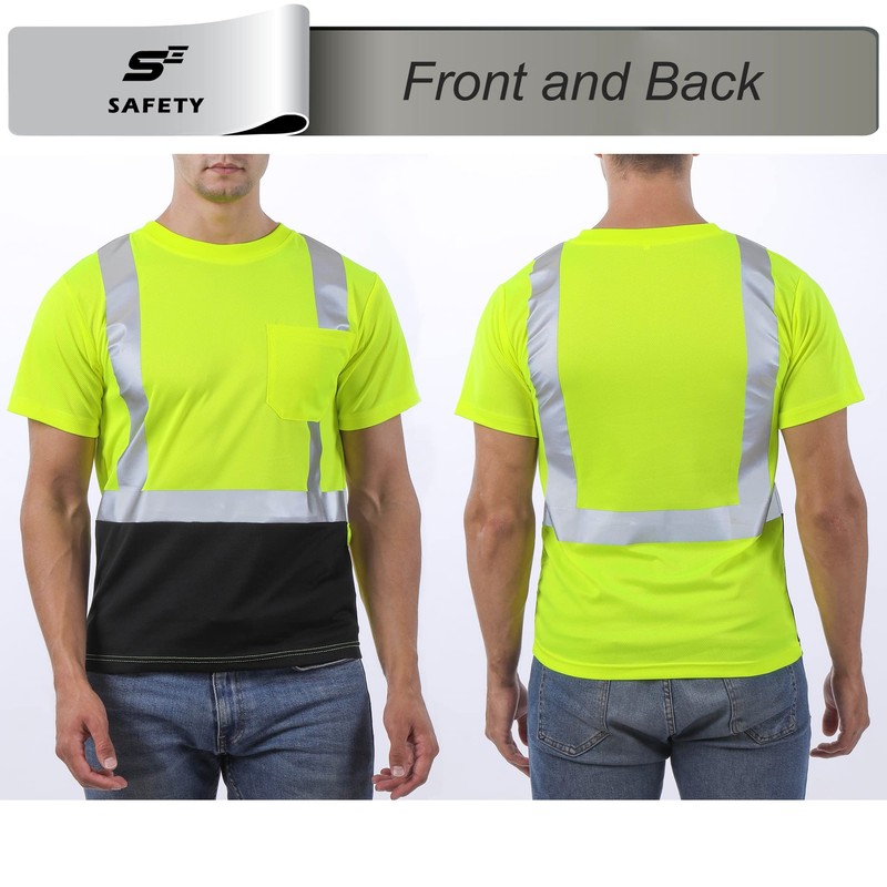 sesafety Hi Visibility Shirts for Men, Safety Shirts with Reflective