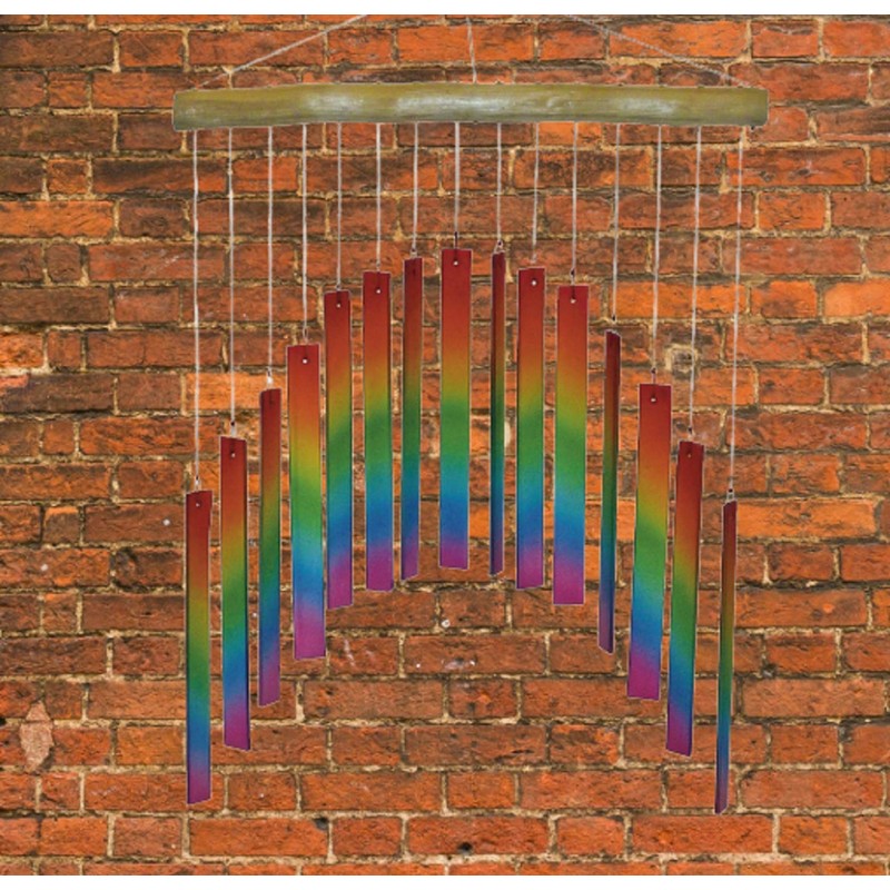 My Family House Glass Wind Chime - Curved Rectangle in