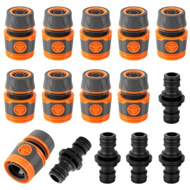 YGKYMVW Schlauch Kupplung Satz, 15 Stück 1/2 Zoll 13mm Doppelstecker Gartenschlauch Verlängerung Kupplung, Schlauchkupplung zur Schlauchverlängerung für Familie Garten