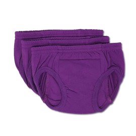 Tiny Trainers ROOMIER Small Cotton Training Pants, Unisex, for Babies and Toddlers, Elimination Communication or Potty Training - 3-pack (18 months, Blackberry Purple)