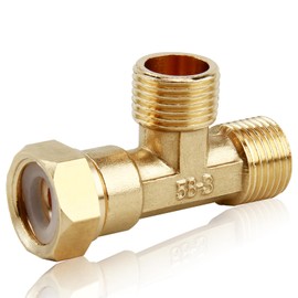 Brass T-Piece 1/2 Inch Female and Male Thread, Thread Fitting for Heating and Drinking Water Systems, Corrosion Resistant and Durable Brass, Easy Installation