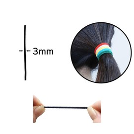 Kintenma Wooly Round Rubber 0.1 inch (3 mm) Hair Rubber 32.8 ft (10 m) Craft Material Scrunchie Made in Japan (White)