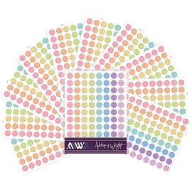 Ashton and Wright - Easy Peel Colour Coding Labels - 8mm Dot Stickers (Pack of 2-1760, Pastel)