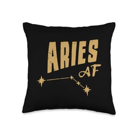 Aries AF / Aries Birthday / Aries Constellation & Horoscope Throw Pillow