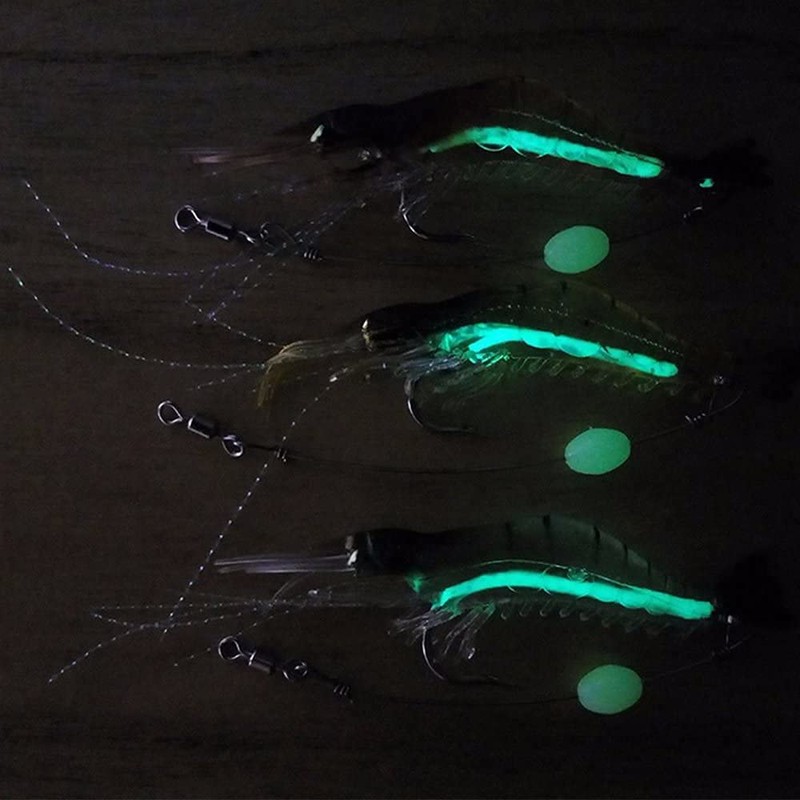 Goture Soft Plastic Lures Artificial Bait Luminous Shrimp Fishing Lure