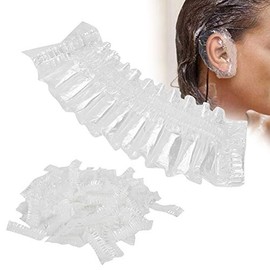 ZJchao Disposable Ear Protectors, 100 Pack Clear Disposable Waterproof Ear Covers Ear for Hair Dye Shower Bathing Ear Shower