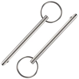 2 Pack Quick Release Pin, Diameter 1/4"(6.3mm), Total Length 3.75"(95mm), Effective Length 3"(76mm), Full 316 Stainless Steel, Bimini Top Pin, Marine Hardware