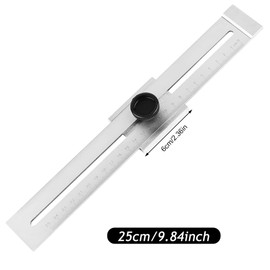 NICEWAT Präzisions Streichmaß 0-250mm, Präzisions Anreißwerkzeug mit festem Schieber, Edelstahl Parallel Anreißer mit lasergravierter Skala, Anreißkante Markierungslehre für Präzises