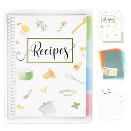 8.5" x 11" Recipe Book to Write in Your Own Recipes, Personal Blank Recipe Notebook Binder, Removable Hardcover Empty Recipe Journal Cookbook Binder with 8 Dividers and 24 Tabs, Hold up to 240 Recipes