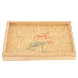 Bamboo Woven Jewelry Display Tray Vintage Necklace Bracelet Earrings Holder OrganizerLotus