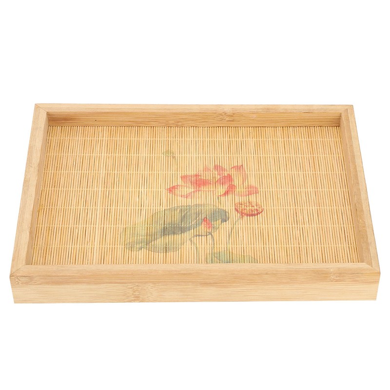 Bamboo Woven Jewelry Display Tray Vintage Necklace Bracelet Earrings Holder