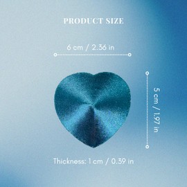 Cute and Spicy Satin Heart Nipple Pasties, Comfortable and Durable Breast Petals for Raves, Parties (Blue)
