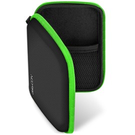 deleyCON Navi Tasche Navi Case Tasche für Navigationsgeräte - 4,3 Zoll & 5 Zoll (14,6x9,3x3,4cm) - Robust Stoßsicher 2 Innenfächer - Grün