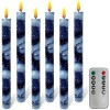 6pcs 9.5 Inch Starry Sky LED Taper Candles Battery Operated