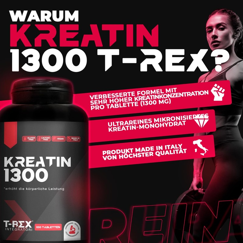 T-Rex Integratori T-Rex Dietary Supplement, Creatine Monohydrate - Muscle Mass