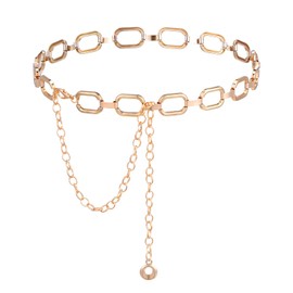TIESOME Metal Link Gold Chain Belt Women, Adjustable Chunky Thick Waist Link Belt Women Waist Chain for Jeans Dresses