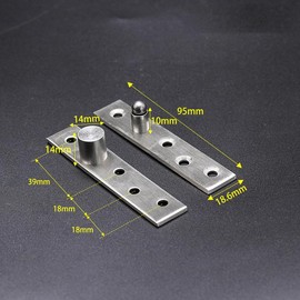 2 Kits of 270 Degree Door Pivot Hinge,Heavy Duty Concealed Rotating Door Hinge,Stainless Steel 270 Degree Spindle,Stainless Steel Window Door Fittings 95 * 18.6mm