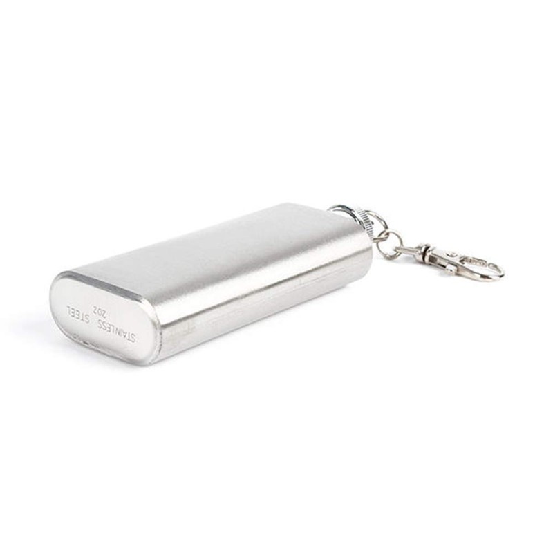 Audiophile Hip Flask Stainless Steel Bottle with Keychain Cap 2oz