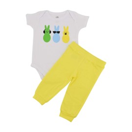 Unique Baby Peeps Hear See Speak 1st Easter Layette Set Unisex, Amarillo, 3 Meses
