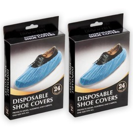 Zopper 2 x 24 Disposable Shoe Covers Shoe Protector for Men & Women Non Slip Water-Resistant Booties Durable & Dust-proof Ideal For Indoor & Outdoor Use, Carpet, Floor, Rain, Cycling (48 Piece Set)