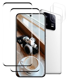 Screen Protector for Xiaomi 13 Pro, Tempered Glass Screen Protector, Anti Fingerprint, 9H Hardness, HD Clear, Tempered Glass Film, 2 Pack Screen Protector + 2 Pack Camera Lens Protector