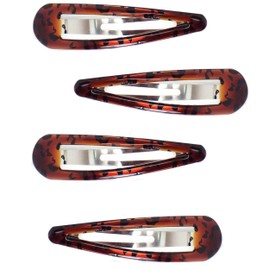 Mytoptrendz® 4 Pcs Large Jumbo Tortoiseshell Snap Hair Clip for Women Large Click Clack Sleepy Bendies Barrette Hair Clips For Thick Hair (Tort -9cm)