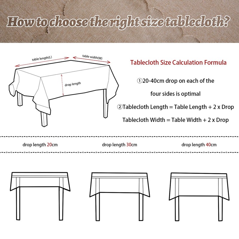 AIBIIN Rectangular Table Cloth Waterproof Spill-Proof Wipeable TableCloth Wrinkle Cotton